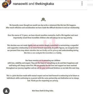 King Kaka And Nana Owiti Announce Break Up 💔 