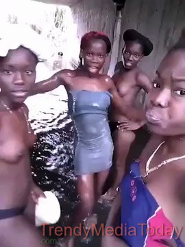 Girls of the same Naughtines Bathe Together in the River