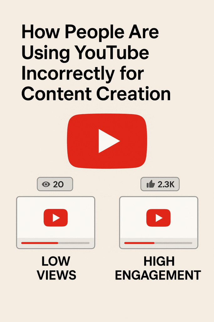 how people are using YouTube incorrectly for content creation