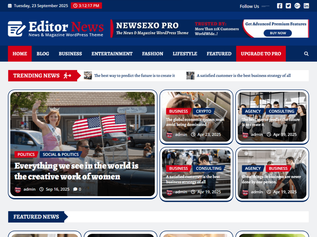 Editor News | WordPress Theme