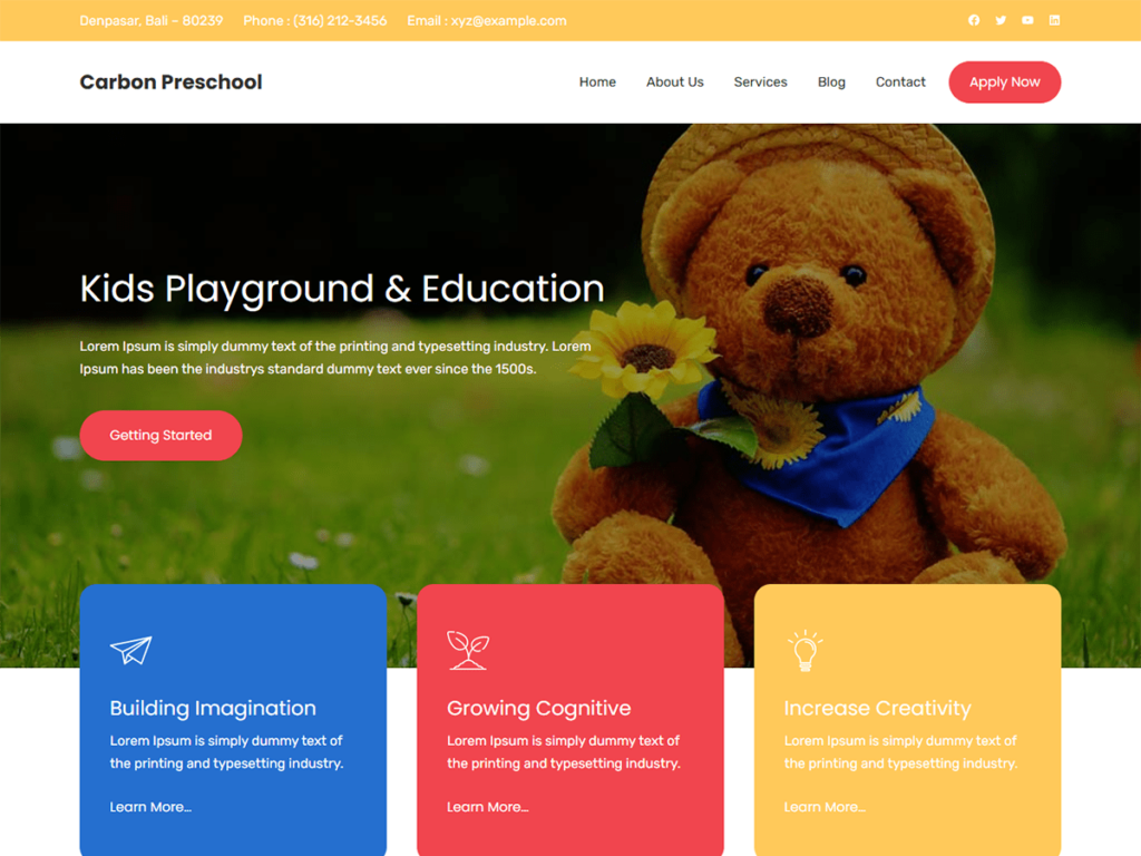 Carbon Preschool | WordPress Theme