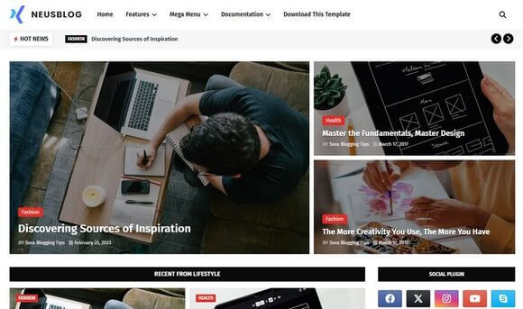 Personal Blog and Magazine Blogger Template