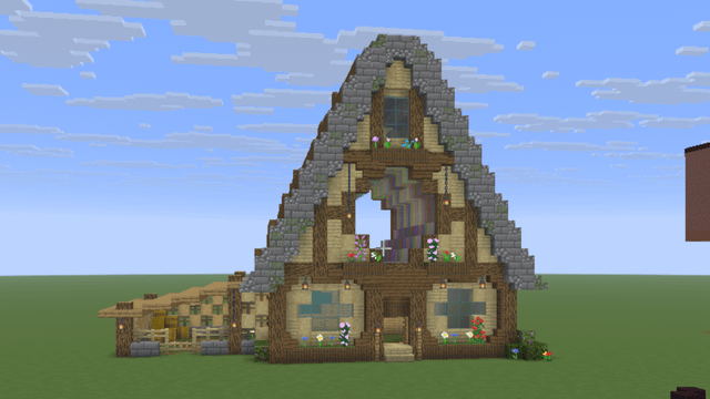A house with a hole in the middle to fly with Elytra through